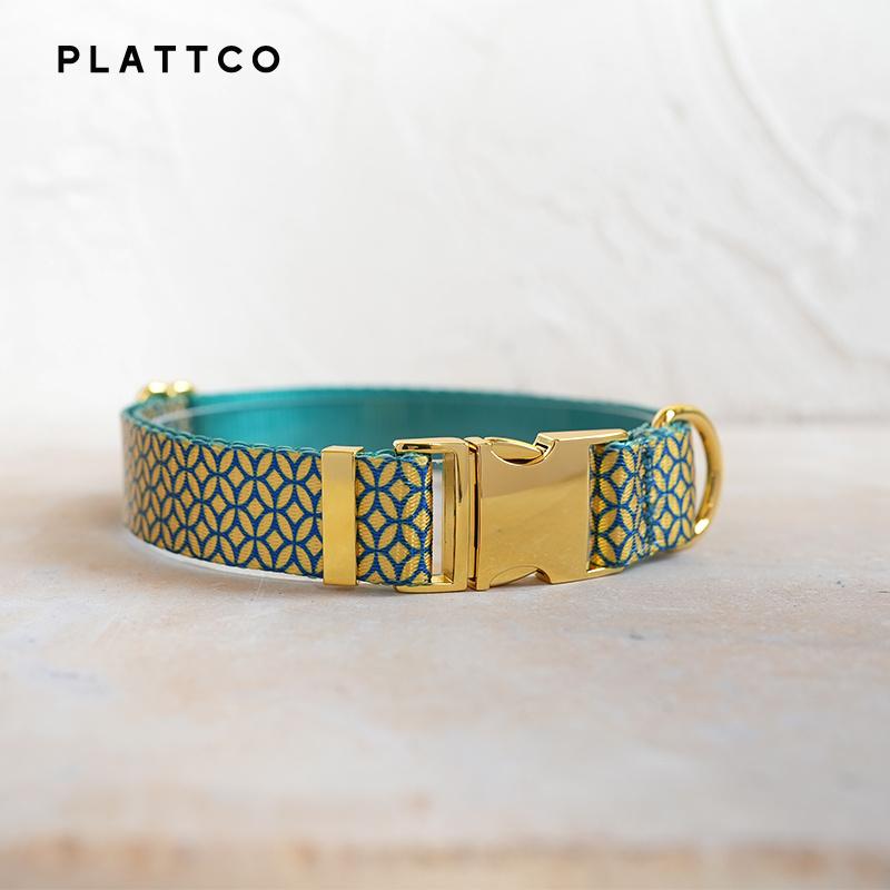 PLATTCO уникальный дизайн ошейника для собаки с принтом в виде МОНЕТ БОГАТСТВА и высококачественной золотой пряжкой, размер 5 PDC305YG