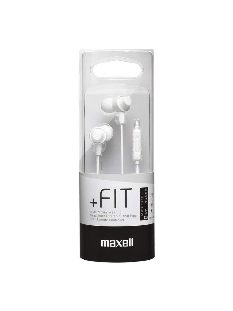 Наушники-гарнитура Hitachi Maxell для внутриканальных (со смартфонами), Белый, MXH-C110SWH