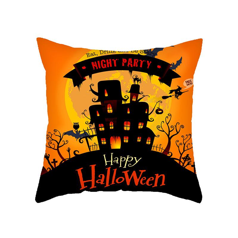 Подушка для украшения на Хэллоуин Тыква Замок Смешная наволочка Украшение для гостиной Диванная подушка Подушка для изголовья кровати Комбинация