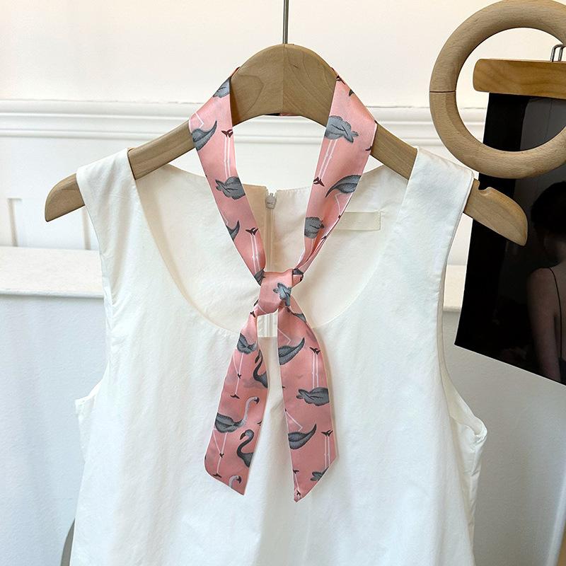 Long Silk Scarf, High-end Neck Scarf, New Multi-functional Silk Scarf, Bag Wrapping, Headscarf, Headband, Tied Hair Belt.