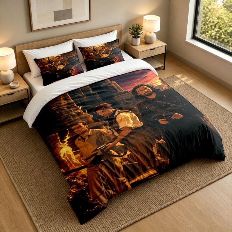 3Pcs Bedding SetThe Mummy Soft Bed Sheet and Two Pillowcases Home Bedroom Decor