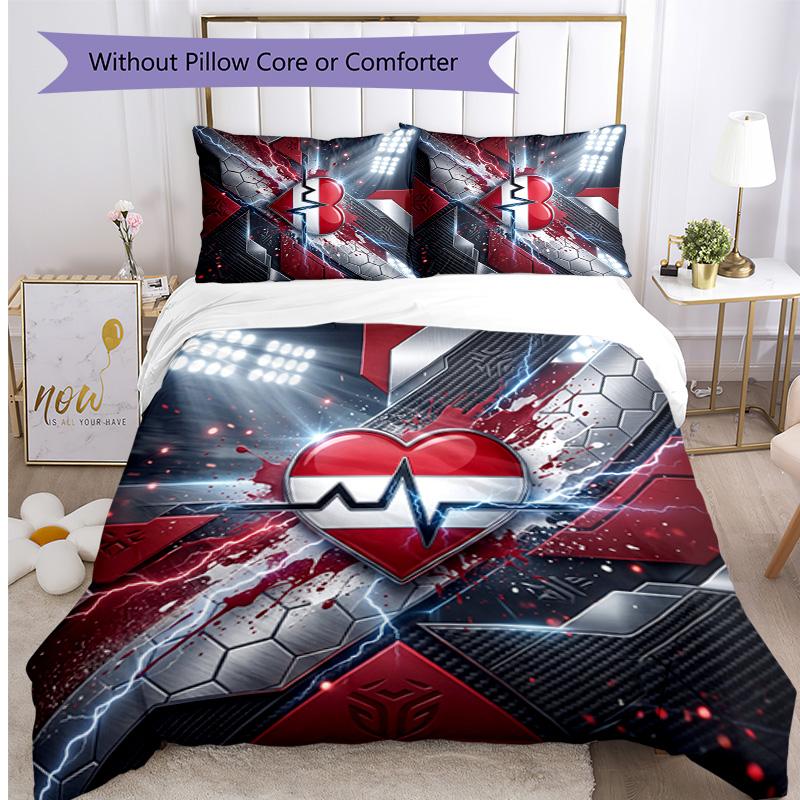 Austria Football Printed Bedding 3 Piece Set Cozy Breathable Bed Cover Set as Housewarming Holiday Gift