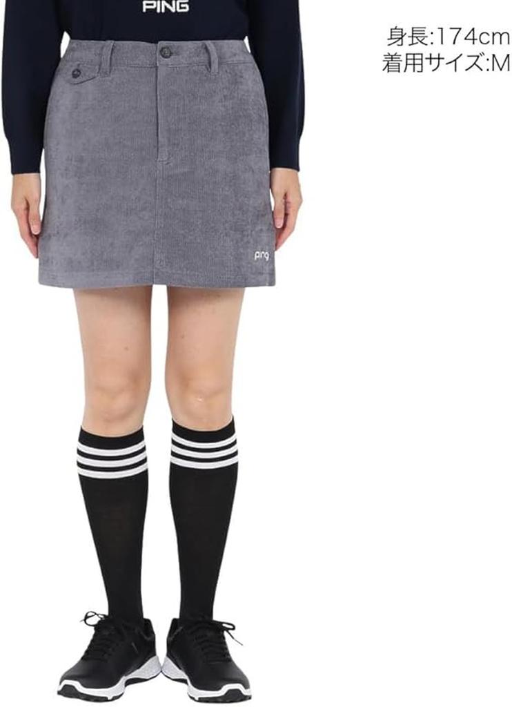 Ping Apparel Stretch Corduroy 020 Women's All-Way Skirt, Golf, Gray, 622-5234901,