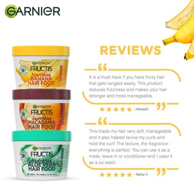 Garnier Fructis, увлажняющая маска для волос для нормальных и сухих волос, питание и блеск, питание для волос с алоэ вера