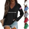 Women's Fashion Casual Long Sleeve Halloween Printed V-Neck Top