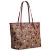 Coach City 33 Logo Cherry Print Faux Leather Tote Bag Women tote Brown Yellow CY691-IMTAM