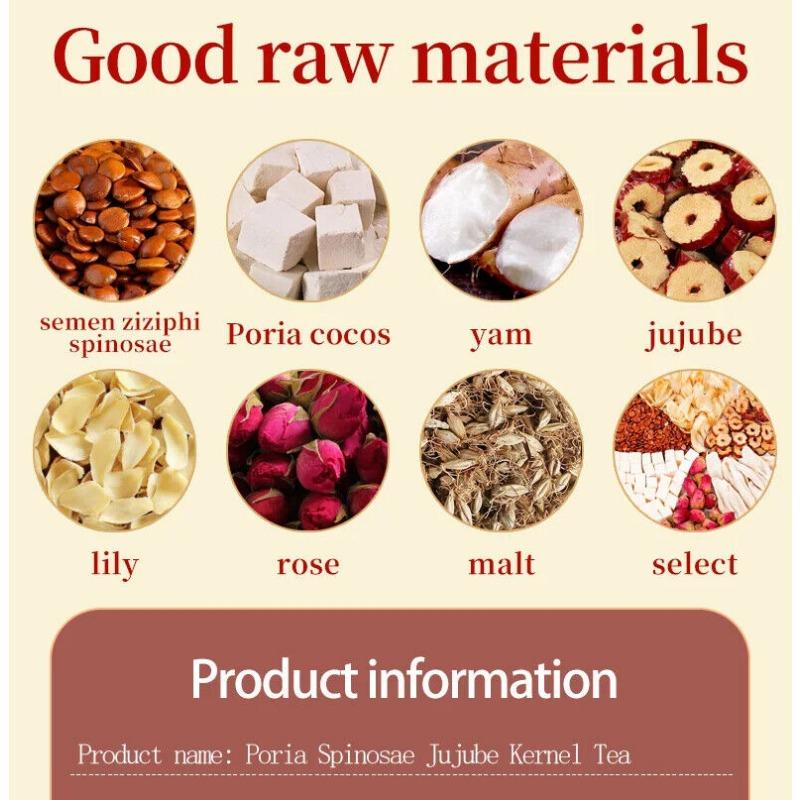 Чай из зерен мармелада Poria Spinosae, полезный травяной чай в пакетиках, 120 г, 30 пакетиков