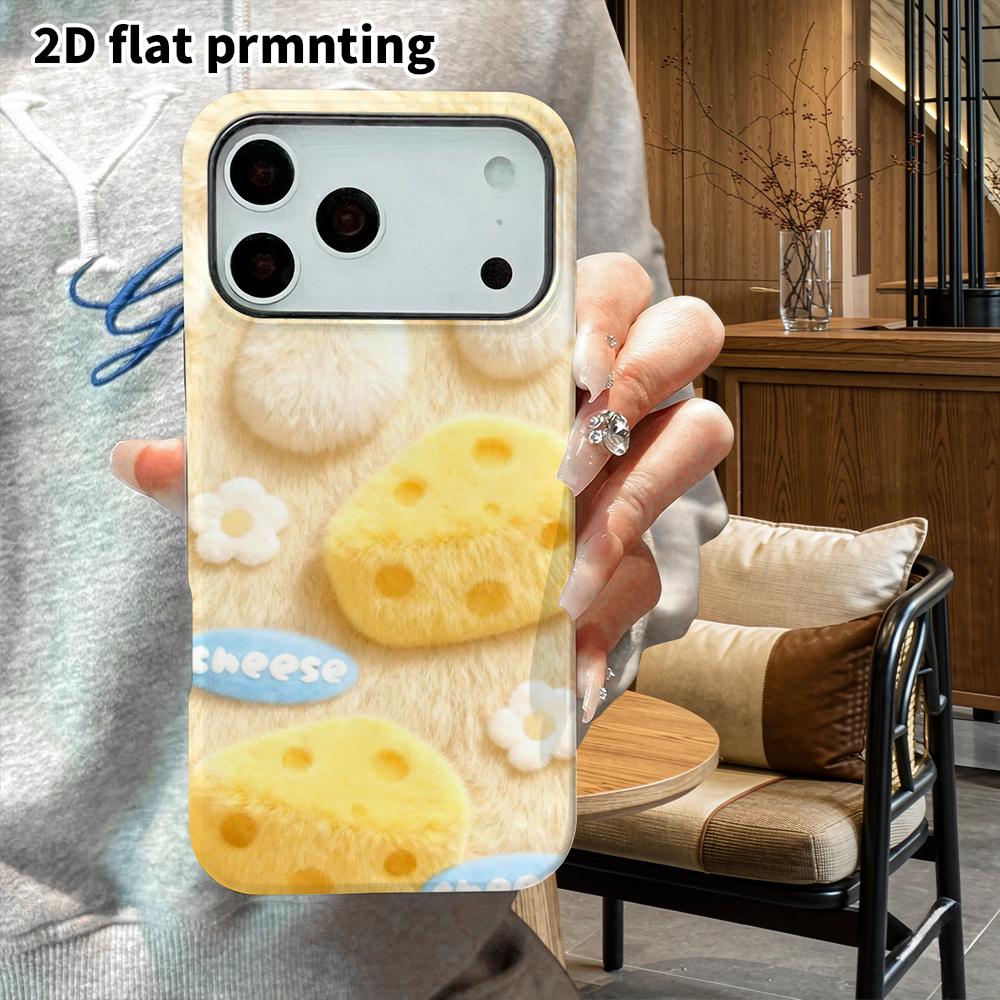 Phone Case: 2D flat design suitable for iPhone 18 17 16 15 14 13 Pro film protective case, couple style, cheese, Christmas and Halloween gift
