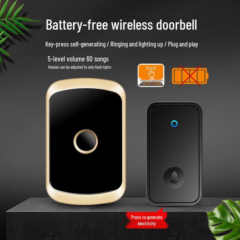 Wireless Waterproof Self-Powered Smart Doorbell for Long-Distance Use - Ideal for Elderly