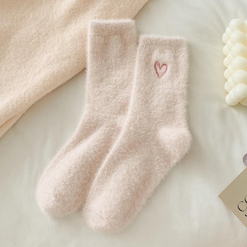 Pairs Of Women's Mid Length Socks For Warmth, Autumn And Winter Plush Socks, Socks, And Long Tube Socks