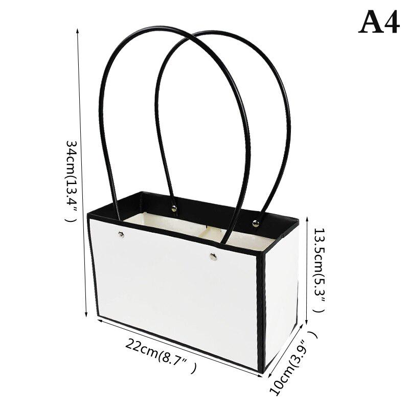 Портативная цветочная коробка, водонепроницаемая бумажная удобная сумка, крафт-сумка, подарочная коробка для вечеринки