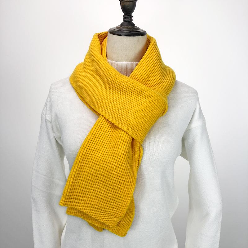 Зимний шарф вязаный утолщенный однотонный эластичный ветрозащитный сохраняющий тепло антиусадочный женский школьный уличный шарф