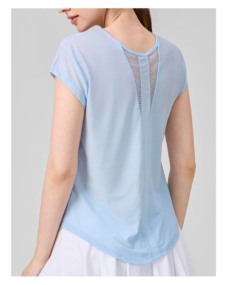 Женская быстросохнущая утягивающая футболка для йоги: Свободная фитнес-накидка с короткими рукавами