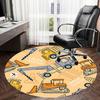 1PC construction vehicles Non-Slip Floor Round carpet, Office, family, bedroom, Large Area Rug Indoor Rugs,  Durable Polyester-Z0409