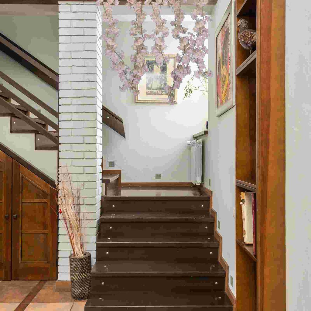 Искусственный ротанг Декоративный Симуляция Цветущая вишня Свадебный цветок Розовый Железная проволока Декорировать