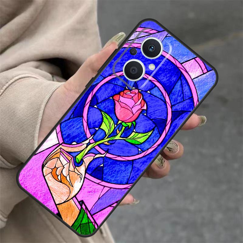 Stained Glass Rose Galaxys Case For OPPO Reno 14F 13F 12F 11F 10 12 13 14 Pro 7 8 Lite OPPO Find X5 X6 X8 X9 Pro Cover