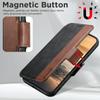 SUTENI Q-07 For iPhone 17 Air Case Magnetic Color Splicing Cowhide Texture Leather Cover