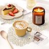 2 Pcs Handmade Coasters with Tassels for Drinks Absorbent Boho Coasters Set White Cotton Coaster for Mugs Cups, Housewarming Present Tabletop