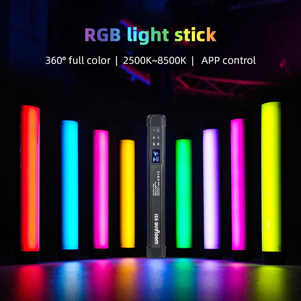 Weeylite K21 Портативный RGB-светильник со светодиодной трубкой, 8 Вт, заполняющий свет для фотографий 2500K-8500K
