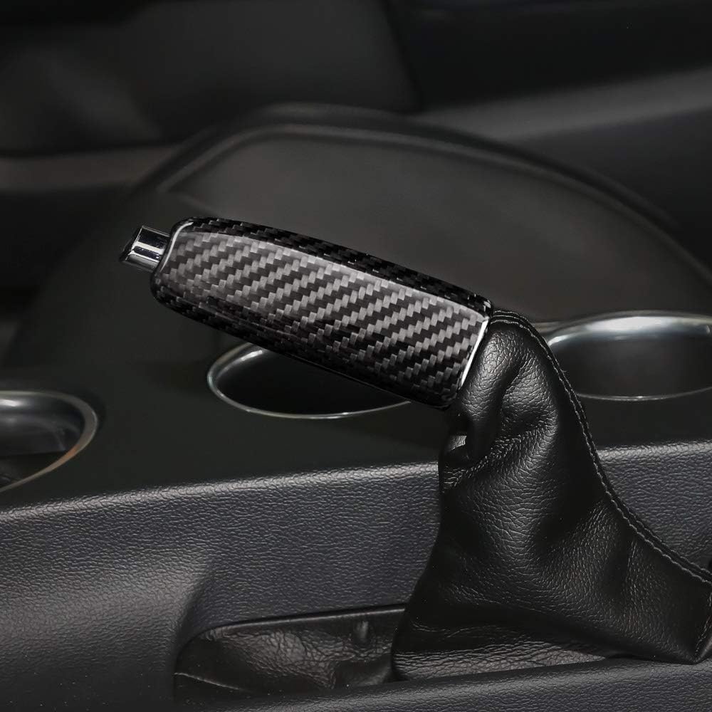 AIRSPEED Carbon Fiber Car Handbrake Cover Replace Handle Lever Case for Ford Mustang 2015-2023 Accessories