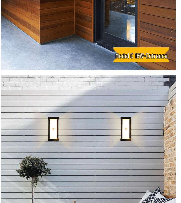 Водонепроницаемый светодиодный настенный светильник для улицы с датчиком движения: Современный минималистичный дизайн для внутреннего двора, балкона и прихожей