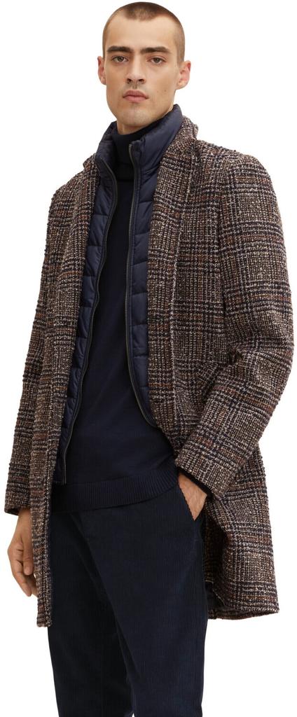 Coat Tom Tailor Wool Coat with Thick Lining (1032505-30506) Blue Brown Boucle Wool