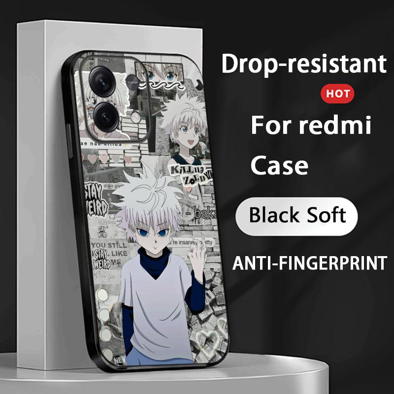 Киллуа Золдик Охотники X H узор Чехол для телефона Для Redmi Note 14 13 12 11 Pro Plus S 5G 14C A3 Мягкий черный чехол для телефона