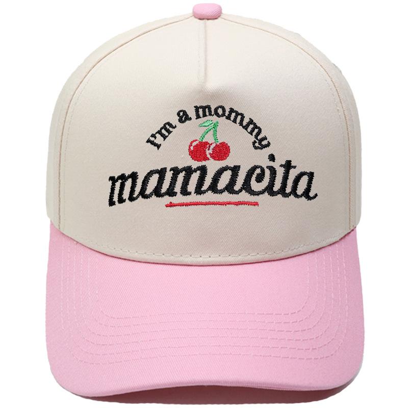 I'm a mommy mamacita cherry embroidery truck driver baseball cap, color-blocked fun unisex sun hat