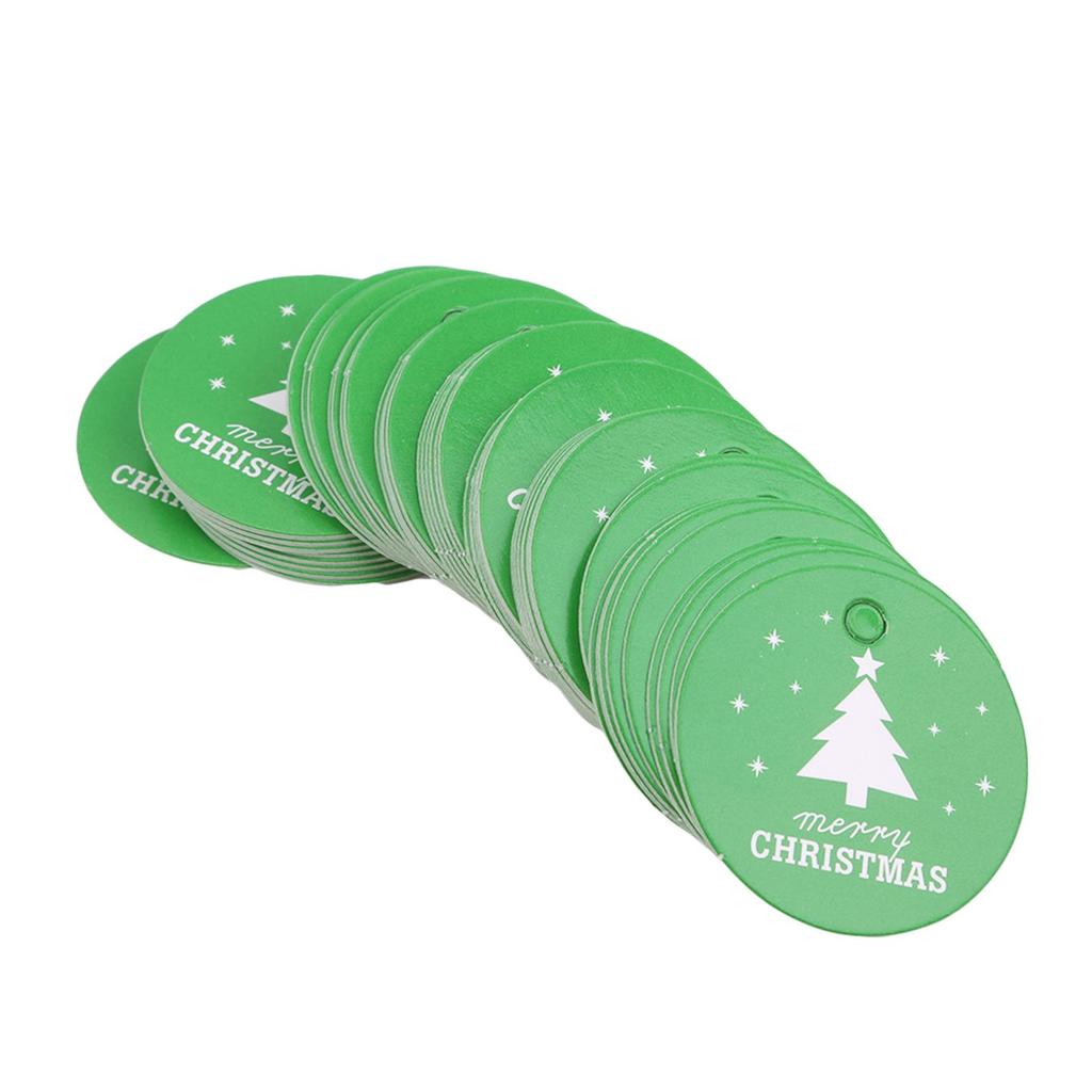 100 шт. Рождественские подарочные бирки с круглой формой для рождественской елки, белые бирки для карточек, подвесные елочные украшения, подарочная упаковка, этикетки