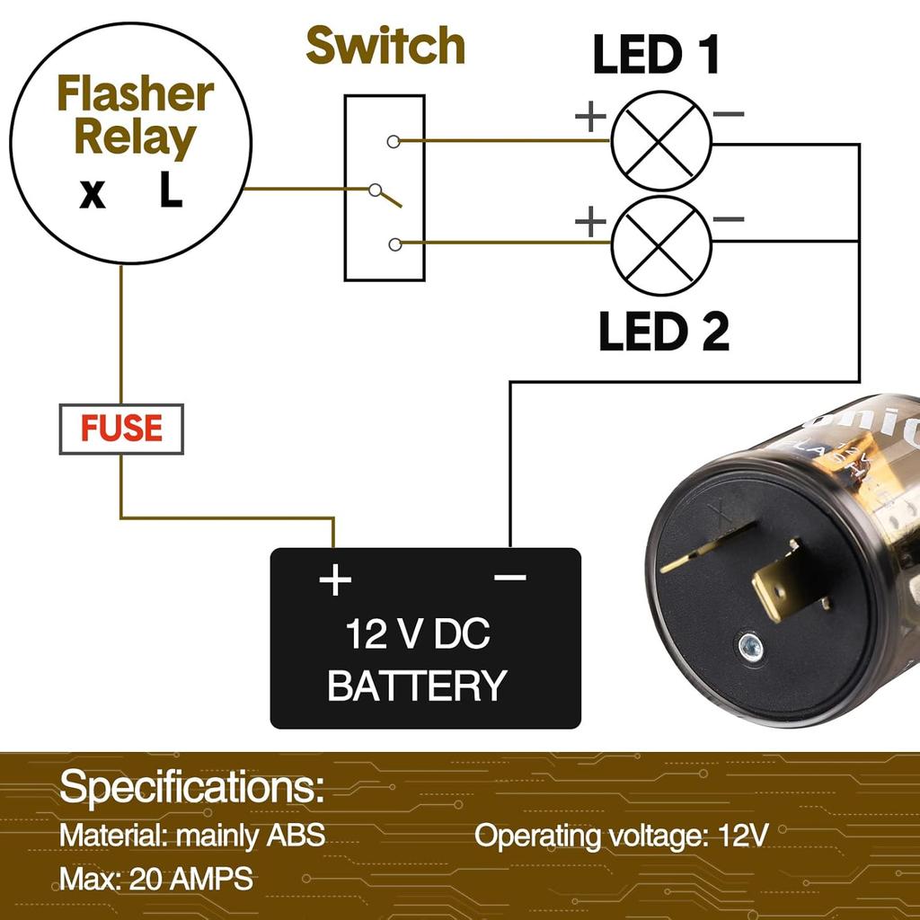 2 Pin/3 Pin 12V Motorcycle Electronic Turn Signal Light Halogen Flasher Relay for Honda