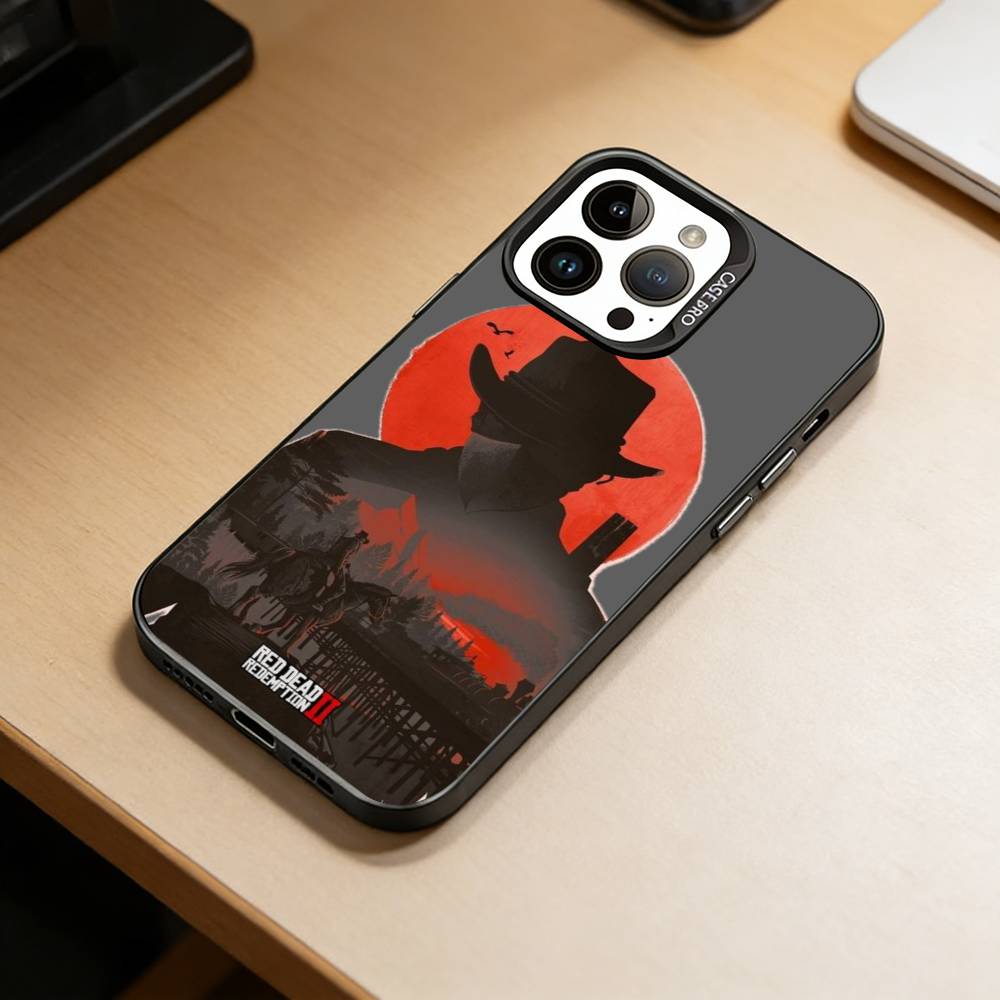 Чехол для телефона Red Dead Redemption 2 Для iPhone 17,16,15,14,13,12,11 Plus,Pro Max,XS,Цветной Серебристый Покрытие Внутренняя Крышка