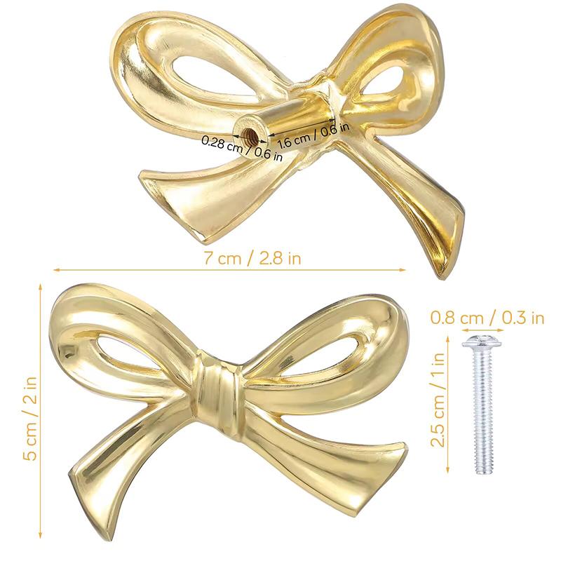 2/4/8Pcs Bow Shape Drawer Knob Gold Cabinet Handles Kitchen Cupboard Pulls Wardrobe Drawer Knobs Furniture Handle Hardware