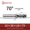Tiangong 70° Твердосплавная концевая фреза с ЧПУ: Высокоточная, Виброустойчивая, Плоское дно, Четырехлезвийная фреза для нержавеющей стали.