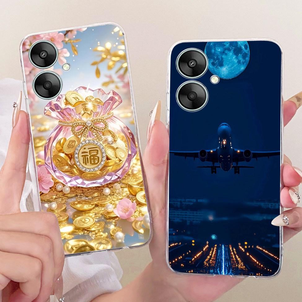 Clear Casing For Redmi 13R 5G Cover For Redmi 13C 5G Case Cute Cat Luxury Fashion Butterfly Funny Painted