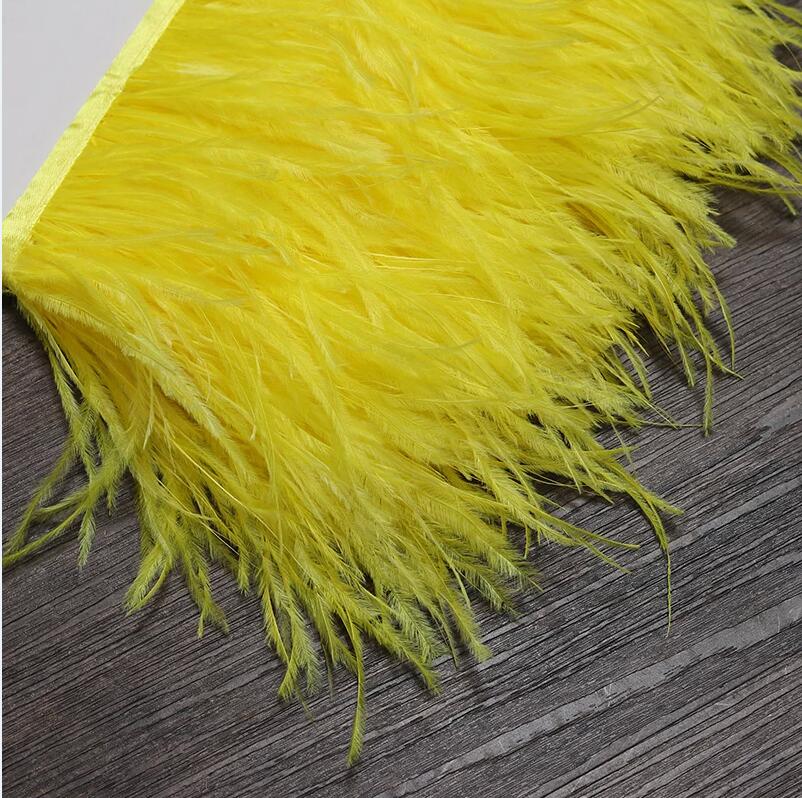 Отделка из перьев страуса 13-18 см, перья на кромке ленты, для DIY, свадебного шитья, украшения платья, поделок, аксессуаров