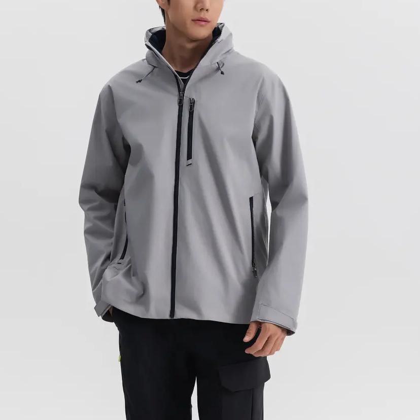 Decathlon TRIBORD SAILING 300 Однотонная дышащая водонепроницаемая ветрозащитная куртка на молнии мужская серебристо-серая