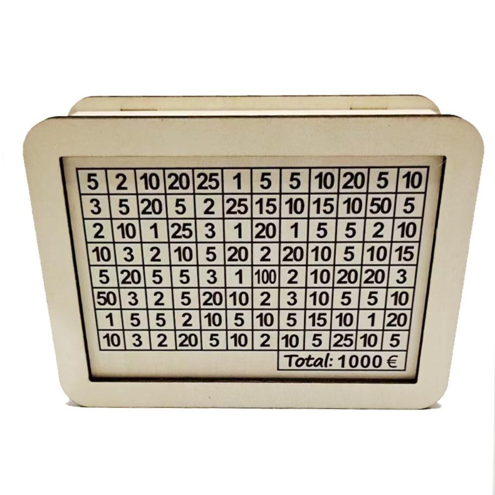 Handmade Money Box Wooden Money Saving Box Home Use Coin Tray Storage Case Children