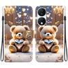 Чехол-книжка из искусственной кожи ручной работы для Honor X7b, противоскользящая противоударная крышка с ремешком на запястье и дизайнами в виде сердца/розы и кошки