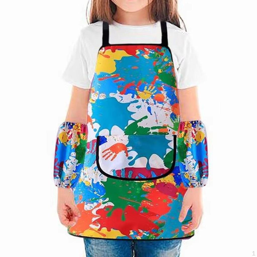 Художественный фартук для детей с 2 рукавами для рисования, кулинарии, садоводства