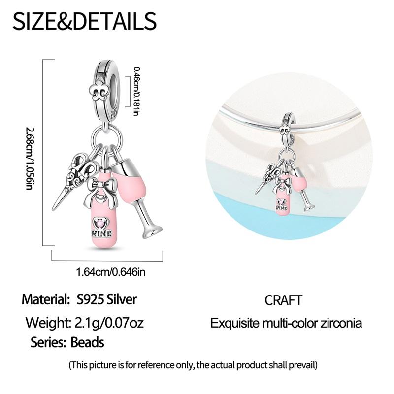 Романтическая коллекция посуды Медная винная бокальная тарелка Кулон Подходит для оригинальных браслетов-шармов Женские DIY украшения Подарок