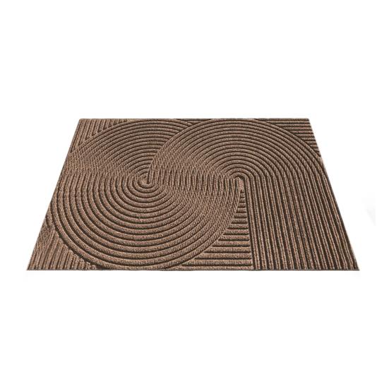 Door Mat Removes Dirt Recycled Anti-Slip Base Cuttable Geometric Pattern Indoor/Outdoor Use Entrance Rug for Kitchen Garage