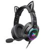 K9 Gaming Headset, Wired Over-Ear Headphones with Detachable Cat Ears, Noise Cancelling Microphone, RGB Backlight, Surround Sound for PC PS5 PS5 Xbox