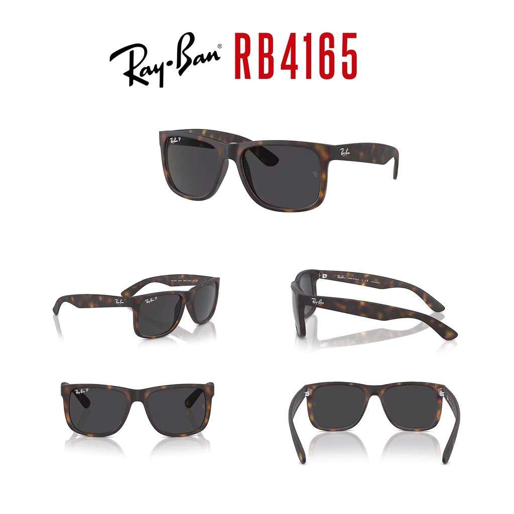 Ray-Ban Солнцезащитные очки Justin RB4165F 865/87 55 Asian Fit с поляризацией Матовый Резиновый Гавана Серые Линзы Импорт из Японии Оригинальные