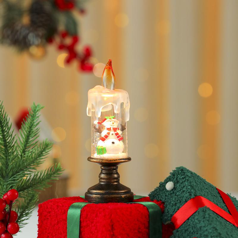 Christmas Decoration Electronic Candles Night Lights Desktop Lighting Atmosphere Scene Arrangement Props Xmas Kids Gifts