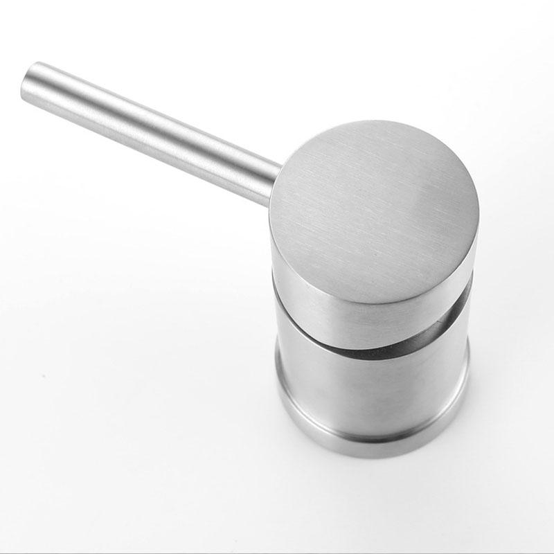 Смеситель для раковины 304 Нержавеющая сталь Ванная комната Широко расположенный кран Никель/Черный Монтаж на палубу Смеситель для мытья Горячей и холодной воды Кран для раковины