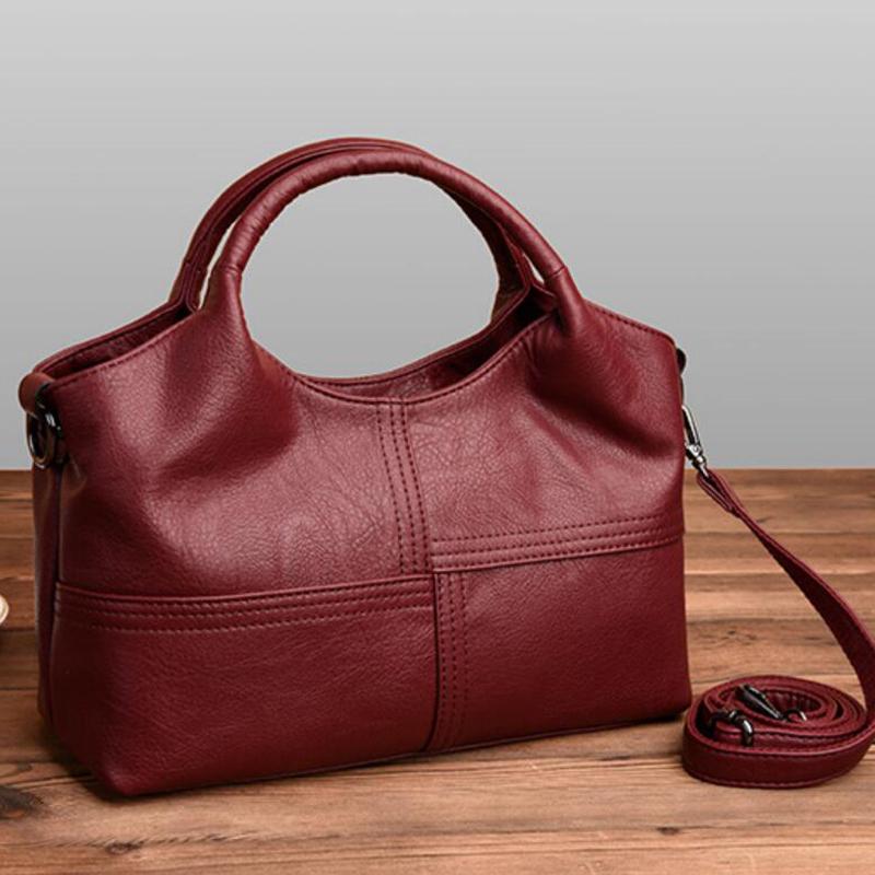 High Quality Women Bag Soft PU Leather Handbag Ladies Messenger Bag Solid Shoulder Bag