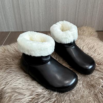 Балетки Ботильоны Тренд Кожа Женская Обувь Зима 2025 Совершенно Новый Горячая Распродажа Короткий Плюш Теплая Повседневная Обувь Уютные Снежные Ботинки Mujer