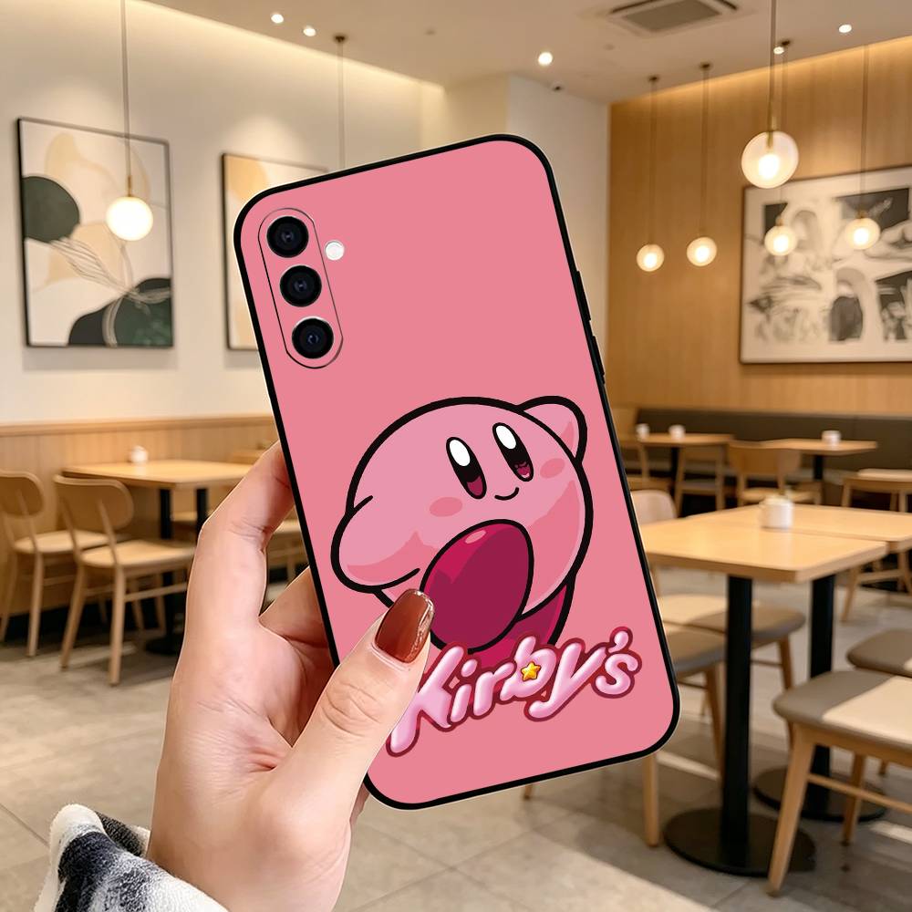 K-Kirbys Game C-Cartoon Pink Phone Case For Samsung Galaxy A73,A72,A71,A70,A53,A52,A51,Soft Silicone Black Cover