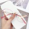 New Anti Blue Light Reading Glasses With Cut Edges For Women Sparkling Pink Frameless Brand Design Personalized And High-End