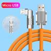 3 в 1 локтевой кабель для быстрой зарядки 120 Вт Micro USB Type-C несколько телефонных кабелей USB жидкий силикон для Xiaomi 13 Samsung IPhone 14 13